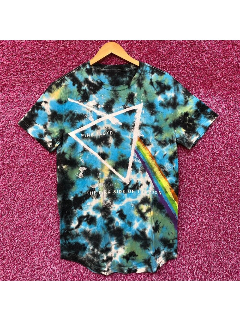 Pink Floyd Dark Side of the Moon Womens Tie dye Tee size M
